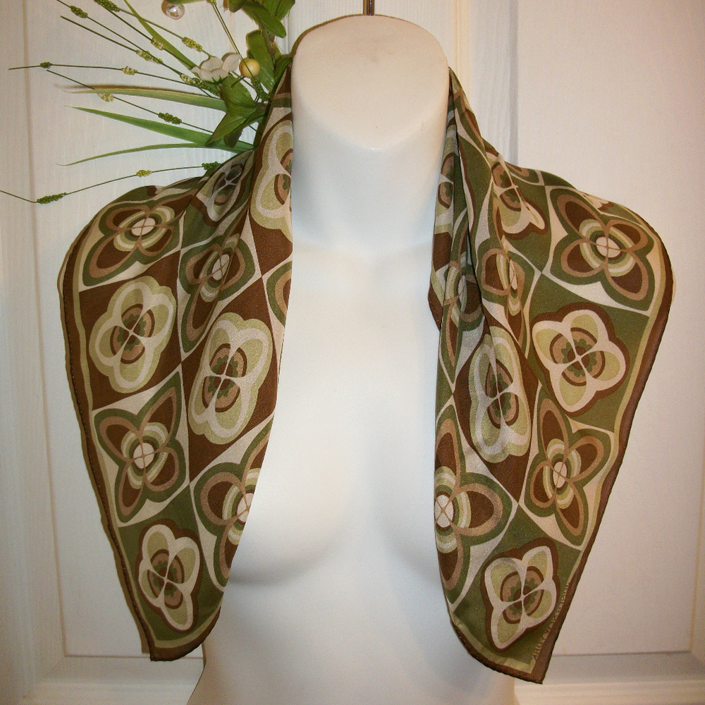 SOLD! JONES NEW YORK Silk Scarf 21X21 - Picture 2 of 5